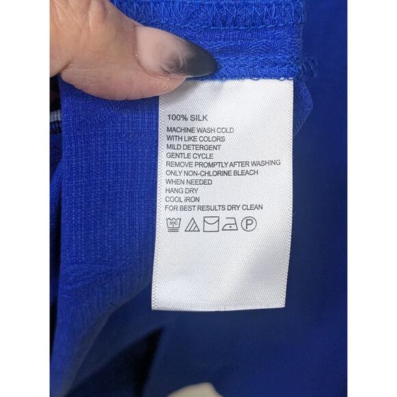 Tommy Bahama 100% Silk Short Sleeve Button Front Shirt Blue Mens Size 3XL - Picture 5 of 8